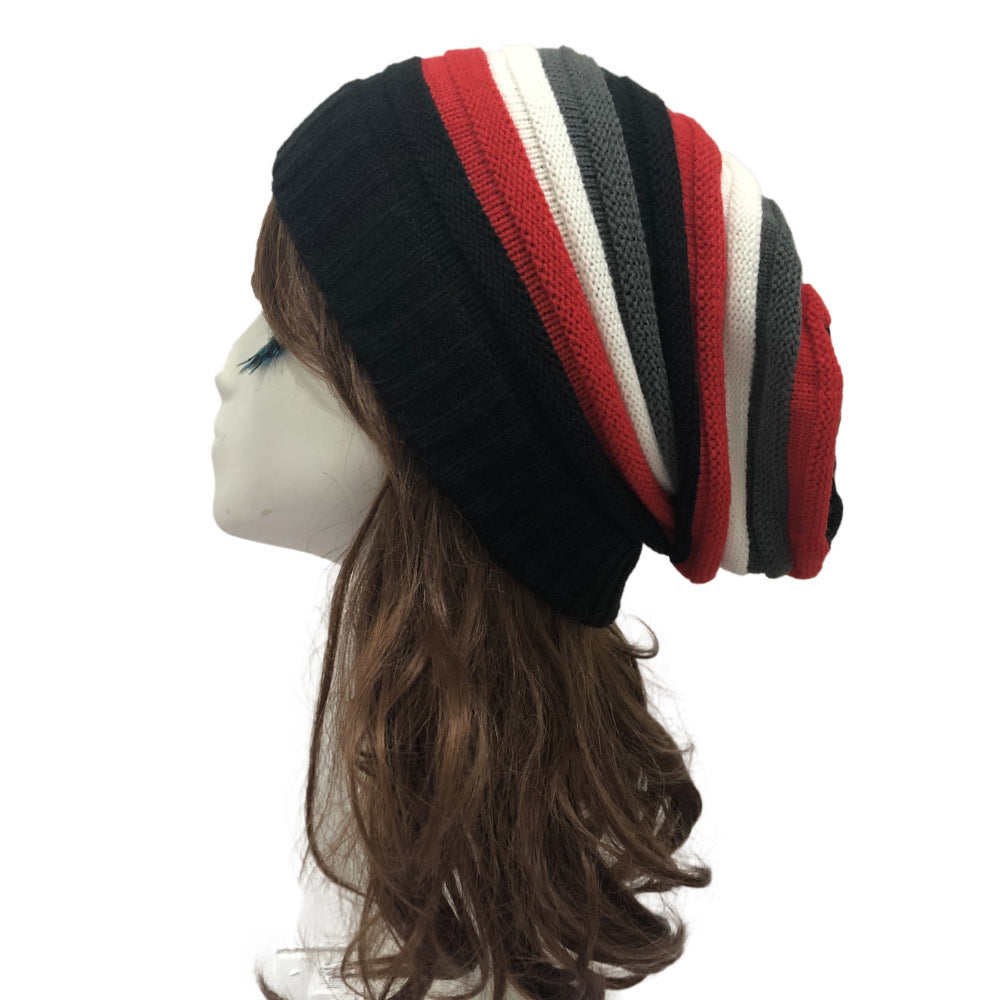 Colorful Striped Wool Hat Fashion Outdoor Warm - Plush Fashions Shop 