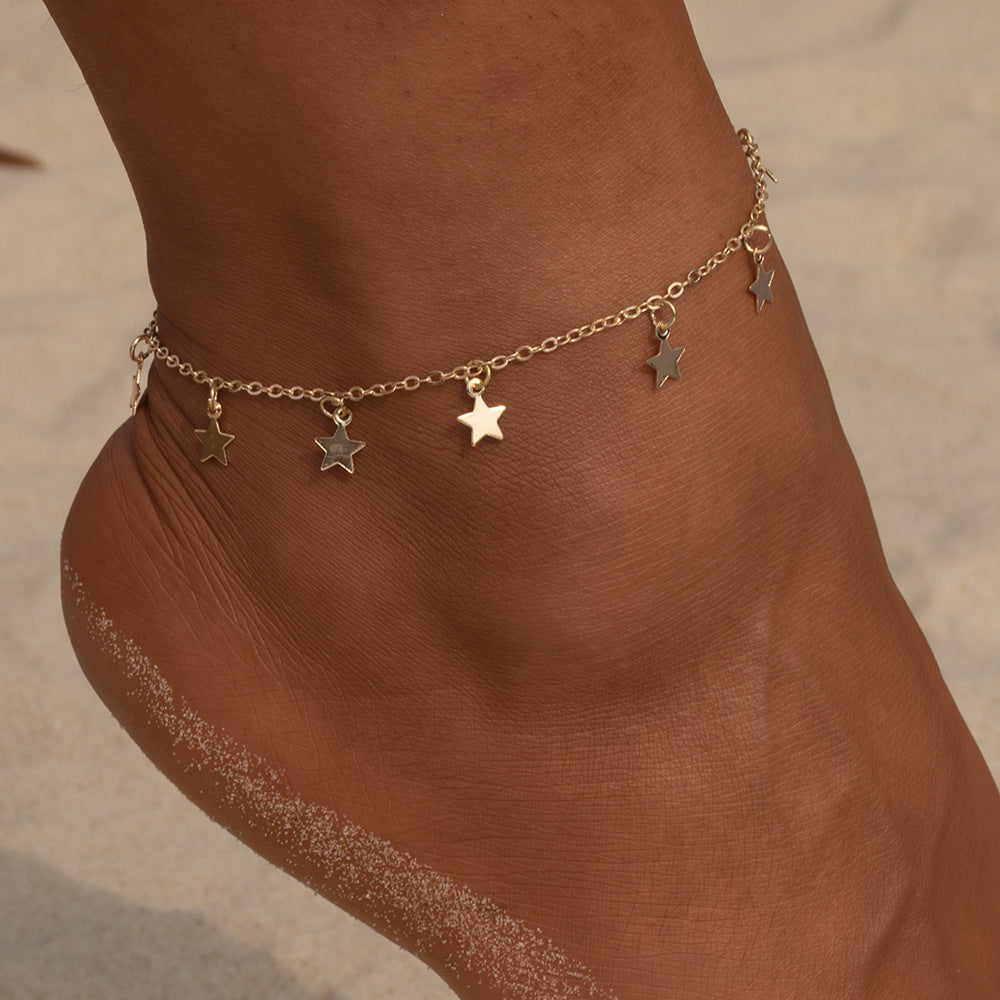 Simple Star Fashion Anklet Jewelry - Plush Fashions Shop 