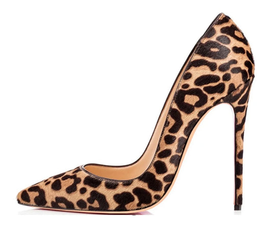 Womens Leopard High Heels Pointed Toe High Heel Pumps - Plush Fashions Shop 
